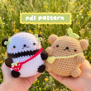 Crochet Chubby Panda & Bear pattern *digital download PDF pattern file*- cute amigurumi plushie crochet pattern