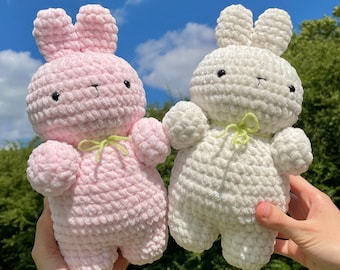 Sweet bunny plushies- chunky crochet plushies- cute handmade amigurimi plush, gift, stuffed animal