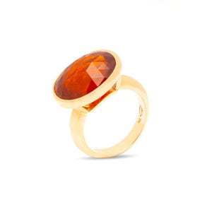 Red Spessartine Garnet Ring, 9K, 14k, 18k Solid Rose Gold, Statement Ring, Cocktail Ring, Handmade Fine Jewelry