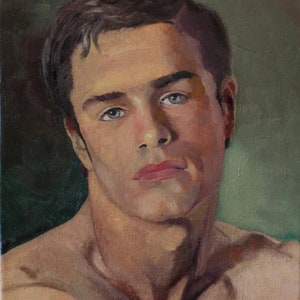 portrait man painting oil on canvas/figure man oil painting on canvas