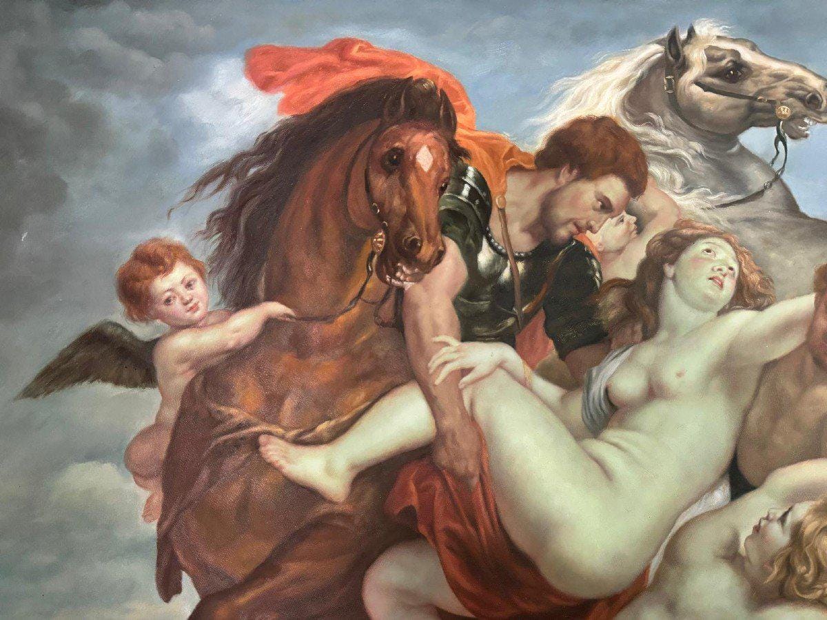 Rubens, De ontvoering van de dochters van Leucippus door Castor en Pollux,  groot olieverf op doek - Etsy België, image size:1200x900