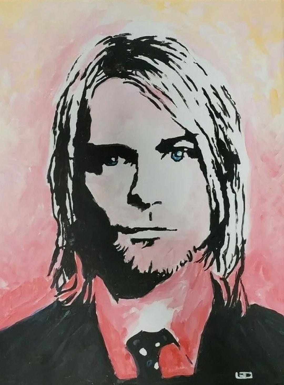 Curt Cobain Nirvana Original Oil Painting Hand Painted by L.J - Etsy