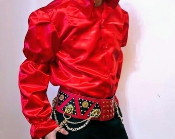 Elvis red belt 3 versions professional leather handmade