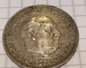 25 pesetas spain 1957 original