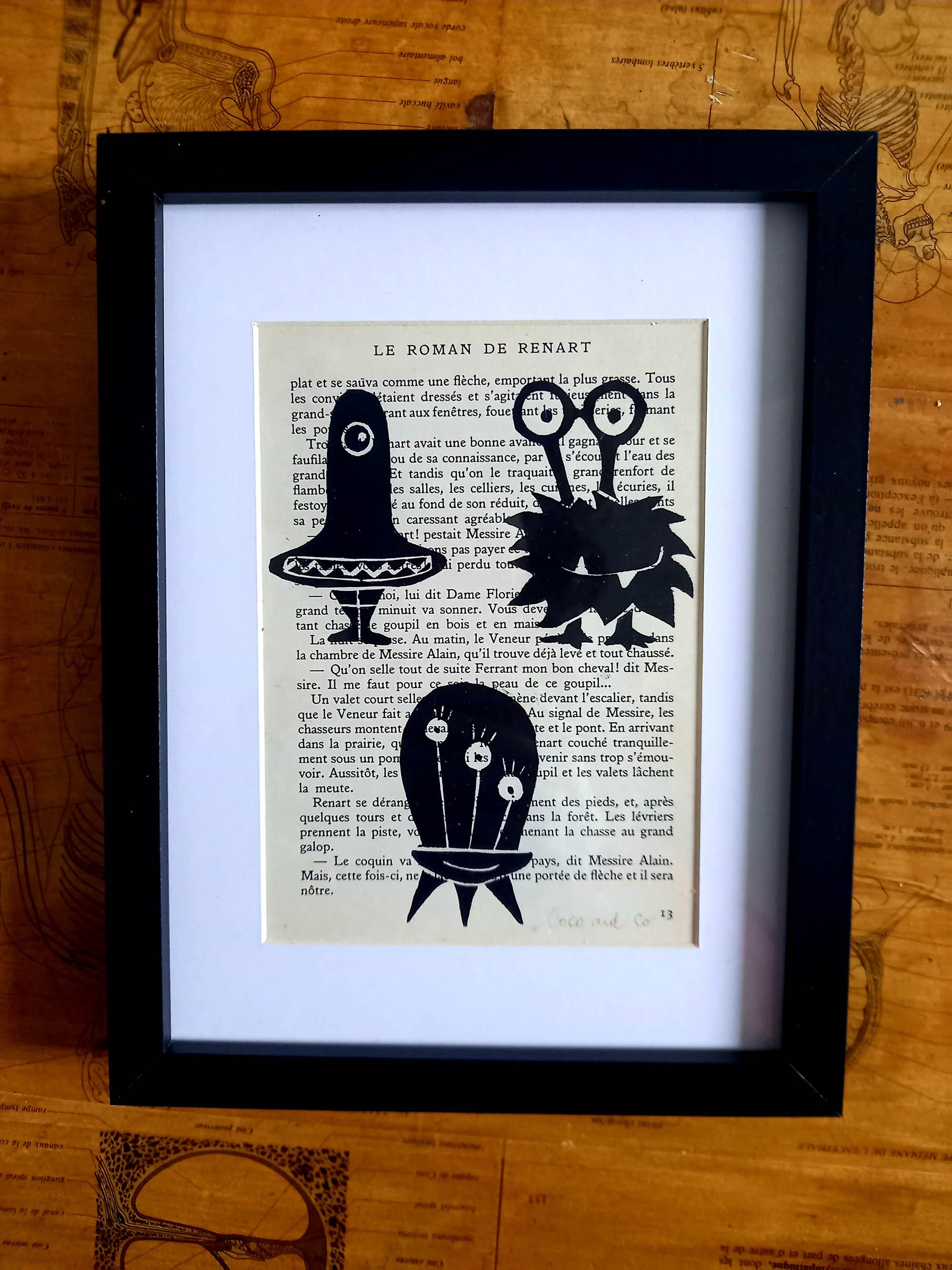 Linogravure Monstres et Robots