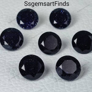 Pietra preziosa sfaccettata rotonda blu arenaria naturale al 100% 6x6,7x7,8x8,9x9,10 x 10 mm per la creazione di gioielli