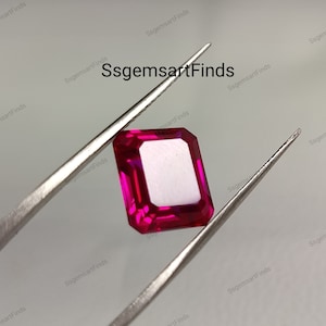 Ruby 10X12 MM Emerald (Octagon) Lab Grown loose gemstone for jewelry making