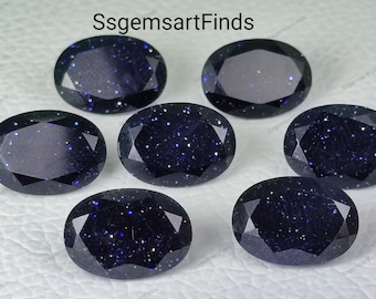 100 % naturlig blå sandsten fasetterad oval form 6x8,7x5,7x9,9x11,8x10,10x12,10 x 14 mm lös ädelsten för smyckestillverkning