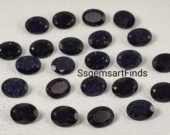 100 % naturlig blå sandsten fasetterad oval form 6x8,7x5,7x9,9x11,8x10,10x12,10 x 14 mm lös ädelsten för smyckestillverkning