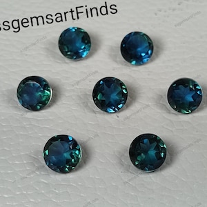 Teal sapphire stone ,round cut 7,8 mm  ocean teal sapphire, teal sapphire bluish green teal sapphire, teal sapphire, Lab grown teal sapphire