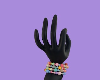 Perlen Memory Wire Armband, bunter Armreif, Sommer, Festival, Urlaub