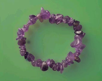 Amethyst Stein Armband Kristall Edelstein Stein Chip Bead Chakra Stretch 17 cm Groesse