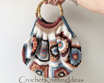 Granny purse bag, crochet pattern, granny square pattern,crochet ideas, easy crochet pattern, DIY crochet bag