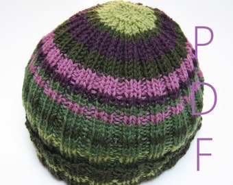 Stripes pattern hat, wool hat, knitting pattern, instant download, knitting pattern download, instant download files, easy pattern, DIY hats