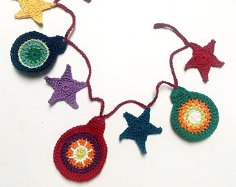 Guirlande de Noël au crochet, décorations de Noël, pdf au crochet facile, idées crochet, crochet pour Noël, décoration de la maison