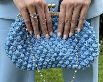 Crochet Clutch Bag Pattern: Egyptian Cotton Bobble Stitch (PDF Pattern)
