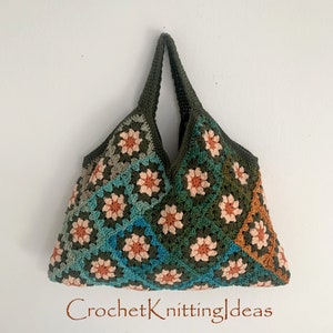 Crochet pattern bag, granny bag granny square pattern, crochet ideas, easy crochet pattern, DIY crochet bag