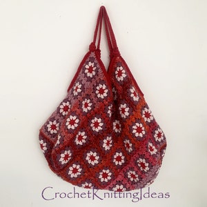 Häkelanleitung, Tasche gehäkelt, Oma Tasche, Oma Quadrat Muster, Einkaufstasche, Häkelideen, einfache Häkelanleitung, DIY Häkeltasche