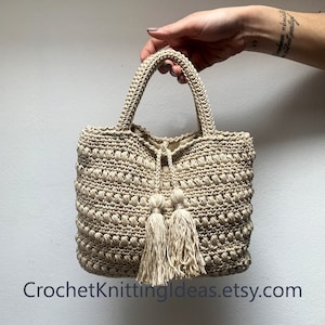 Crochet purse bag, wedding bag, ceremonies tote bag, elegant bag, pdf instructions pattern