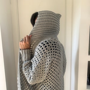 Modello per cardigan esagonale all&#39;uncinetto: modello con cappuccio Arabella (PDF)