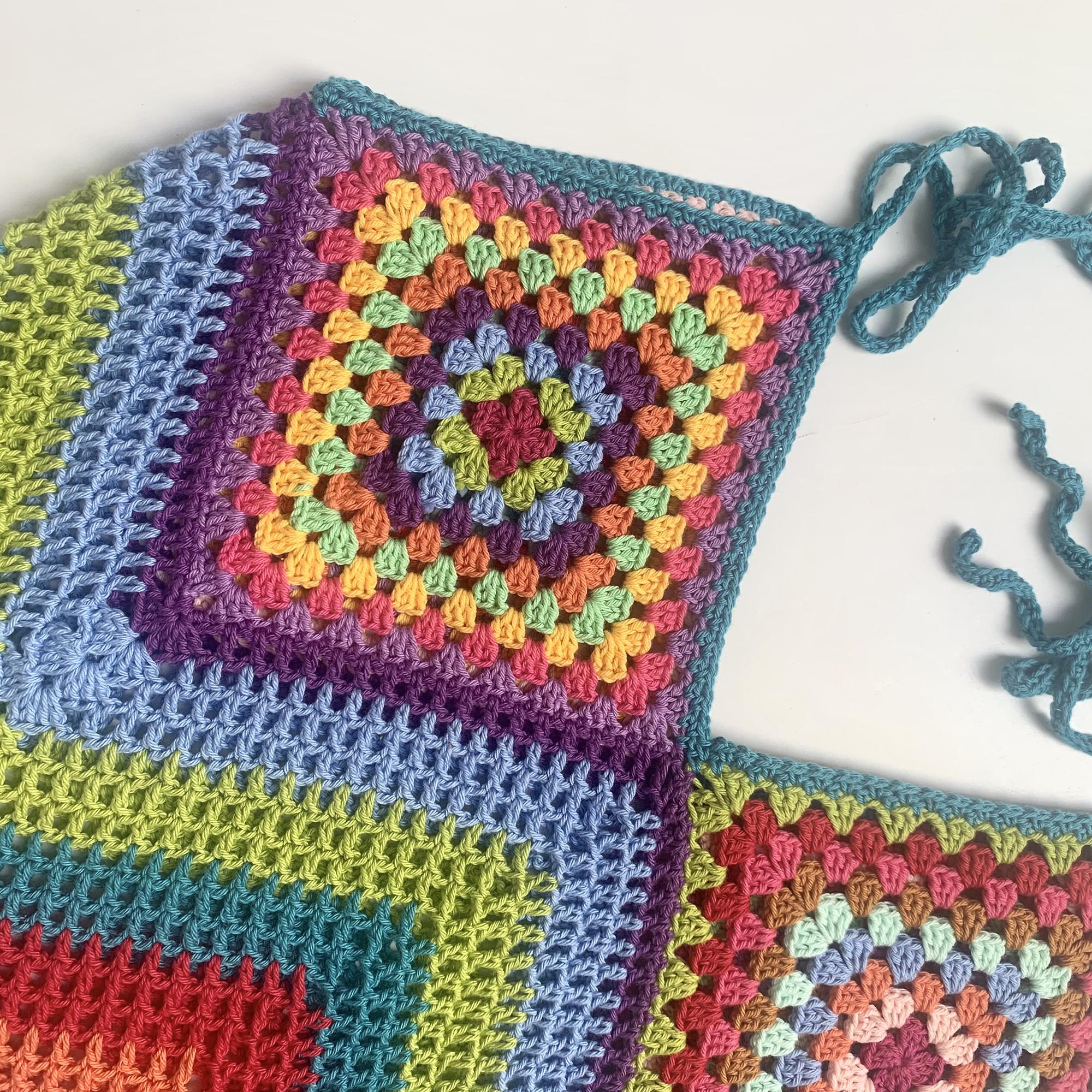 Colorful Granny Square Crochet Top Pattern: Chevron Stripes (PDF) - Etsy