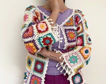 Granny square jacket, crochet pattern, jacket pattern women, DIY jacket, instant download files, crochet pdf, crochet pattern tutorial