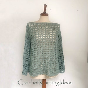 Crochet Sweater Pattern: Easy Open Shell Stitch (PDF)