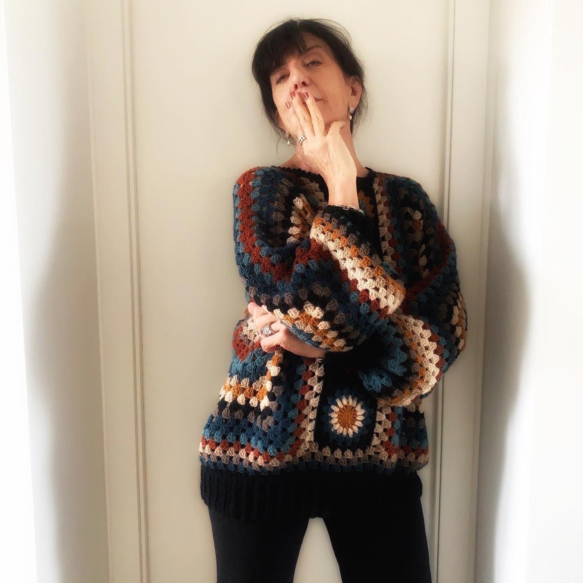 18 Hexagon Sweater Crochet Patterns for Cozy Cardigans, Pullovers, and Boho Layers 13 Crochet Hexagon Granny Square Sweater Pattern: Cecilia