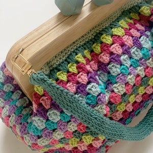 Bolso clutch abuela filas, patrón de crochet, patrón cuadrado de la abuela, ideas de crochet, patrón de crochet fácil, bolso de crochet DIY, descarga instantánea imagen 5