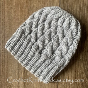 Cable Knit Beanie Pattern: Easy Wool Hat DIY (PDF Download)