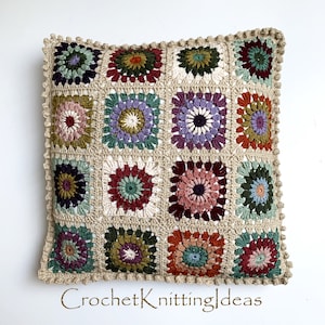 Granny Square Crochet Pillow PDF Pattern: DIY Home Decor