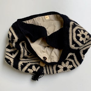 Cream & Black granny square tote bag, crochet bag pattern, instant download, crochet ideas, easy crochet pattern, DIY crochet bag image 6