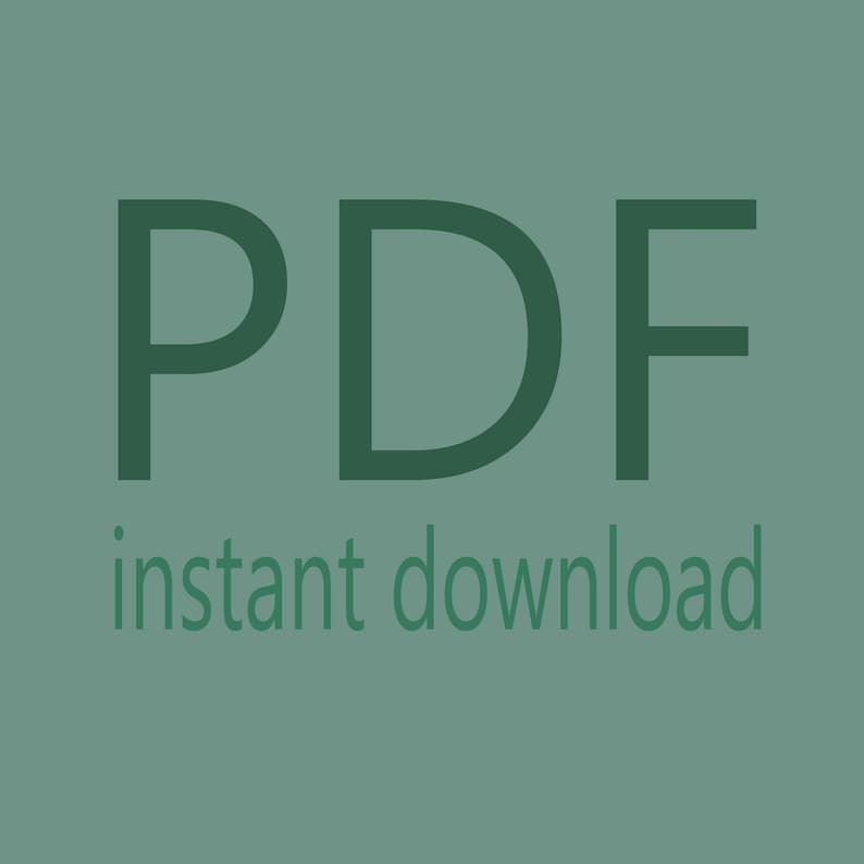 May include: Green text on a green background that reads "PDF instant download".