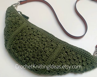 Crochet pattern, crochet pouch bag, crochet cross body bag, granny pouch bag, granny bag