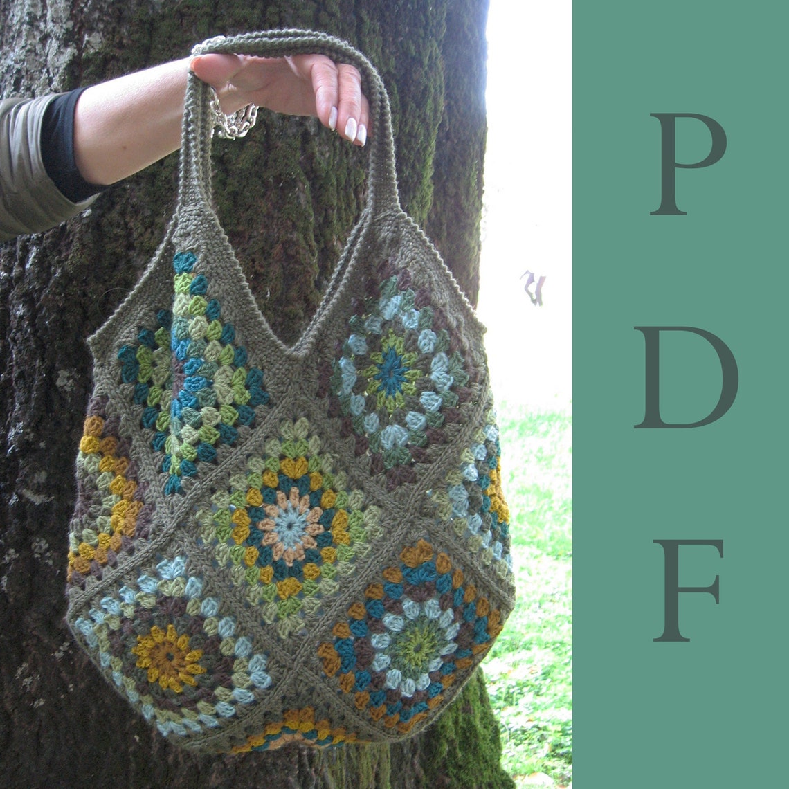 Granny Shopping Bag Crochet Patterninstant Downloadcrochet - Etsy