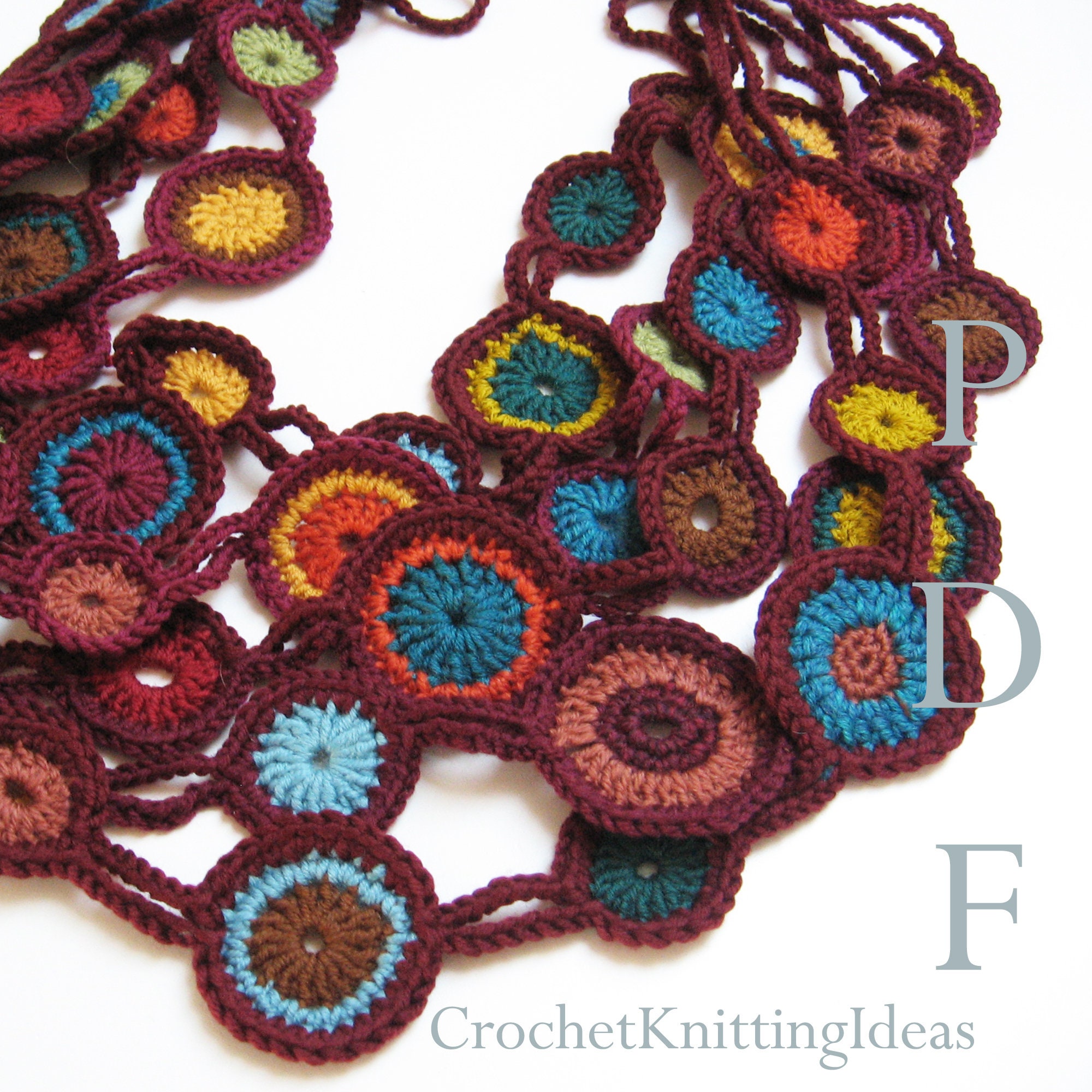 8 Chain Link Crochet Necklaces That Are Unique and Fun 6 Wool Disc Necklace Crochet Pattern