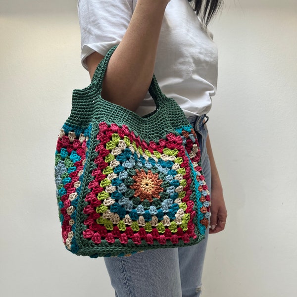 Sac de grand-mère, modèle de crochet, téléchargement instantané, idées de crochet, modèle de crochet facile, sac de crochet de bricolage, sac boho de grand-mère, sac fourre-tout