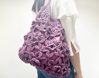 Crochet flowers bag, crochet pattern bag, crochet pattern, instant download, summer bag, DIY crochet bag