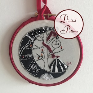The Night Circus || Hand Embroidery Hoop Art PDF Pattern with Instructions || Digital Download