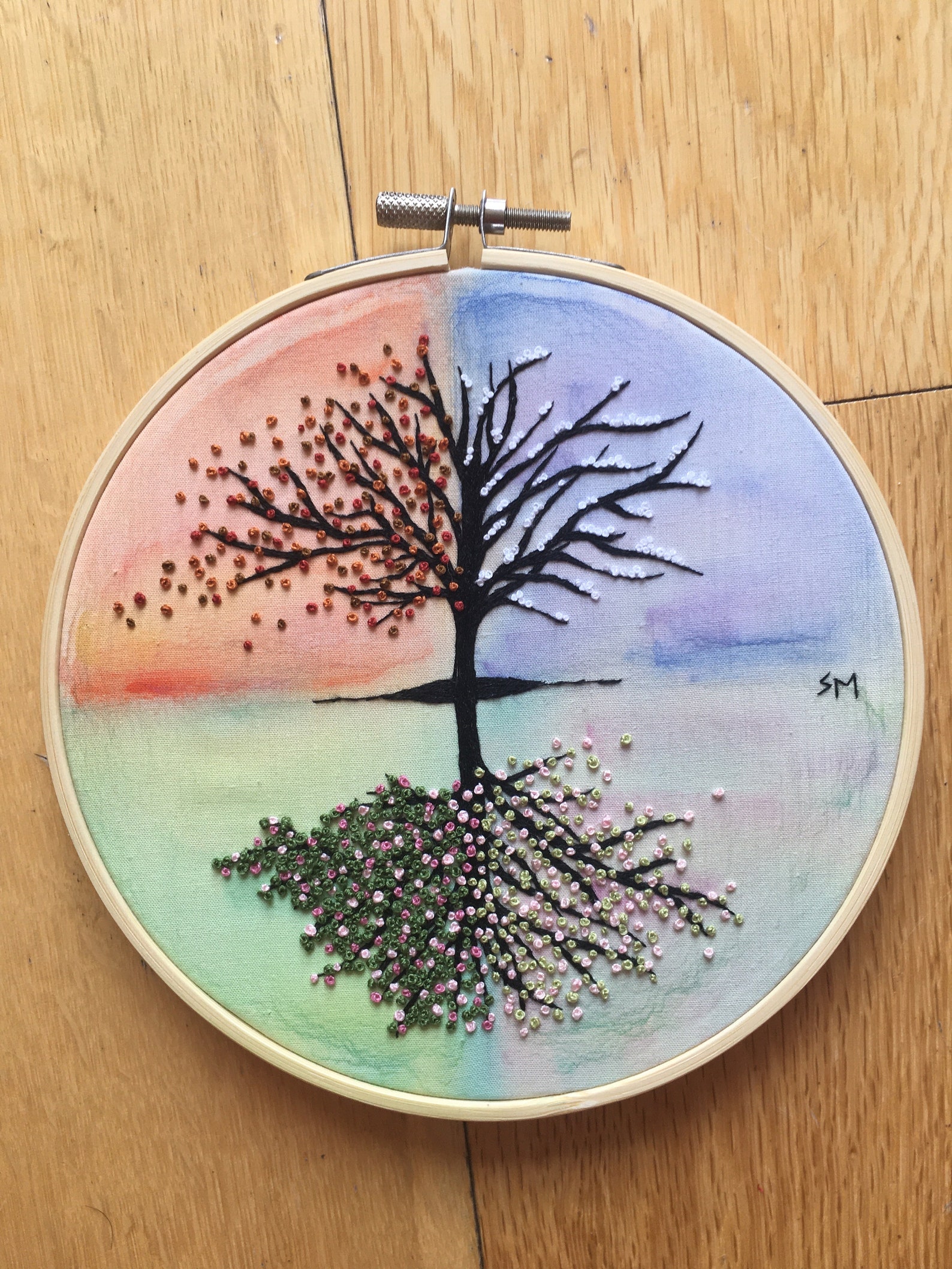 Four Seasons || Hand Embroidery Hoop Art PDF Pattern With Instructions ...