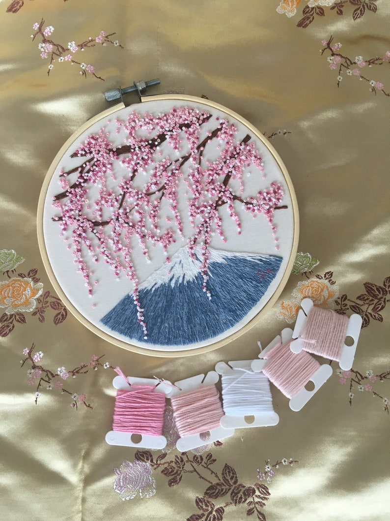 Sakura Trio || Cherry Blossom || Hand Embroidery Hoop Art PDF Pattern ...
