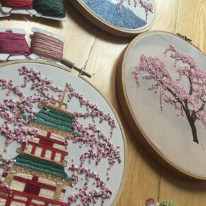 Sakura Spirit || Cherry Blossom || Hand Embroidery Hoop Art PDF Pattern ...