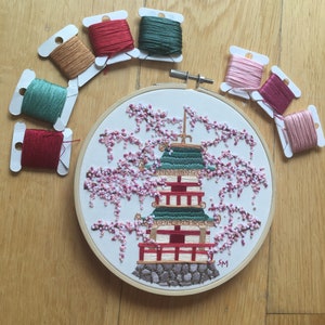 Cherry Blossom Trio || Hand Embroidery Hoop Art PDF Pattern With ...