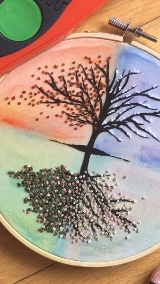 Four Seasons || Hand Embroidery Hoop Art PDF Pattern With Instructions ...