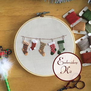 Christmas Stockings || Christmas Crafts || Hand Embroidery Kit with Full Instructions || DIY Beginner Embroidery Kit