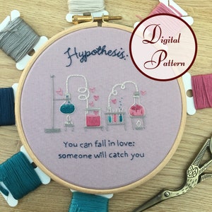 The Love Hypothesis || Hand Embroidery Hoop Art PDF Pattern with Instructions || Digital Download