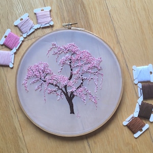 Cherry Blossom || Hand Embroidery Hoop Art || Full Embroidery PDF ...