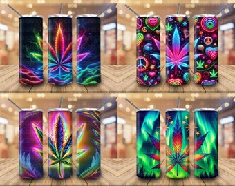 Bündel Illusion Marihuana 20 Unzen Skinny Tumbler Sublimation Illusion Marijuana Nahtlose Tumbler Unkraut Tumbler Cannabis Tumbler Für Dopest Mom