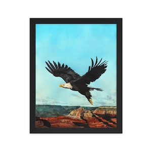 Grand Canyon Soaring Eagle - Framed photo paper poster (USA Shipping)