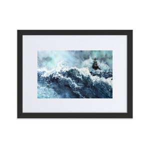 Lighthouse and a stormy sea - Framed print